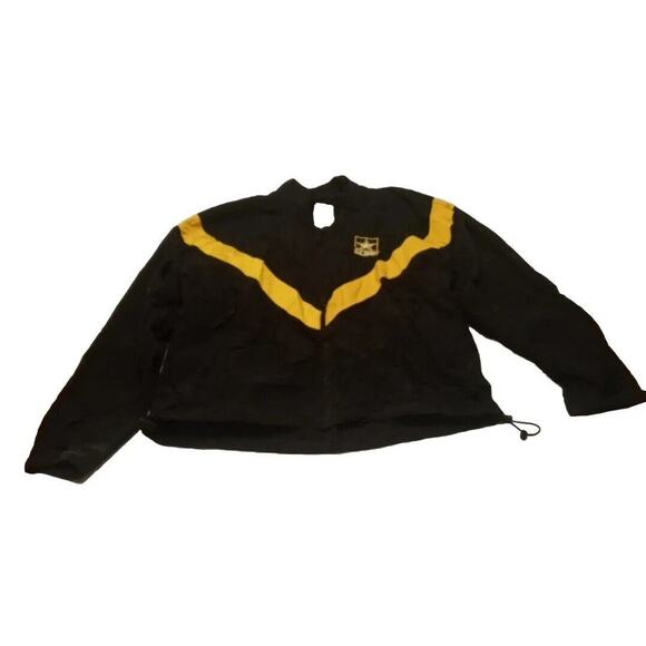 USGI Army Physical Fitness Uniform Jacket (APFU) Medium Regular Black & Gold - Picture 1 of 6